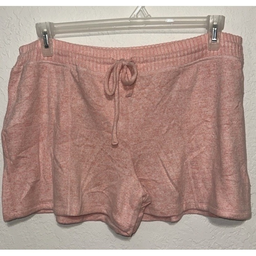 Soma Brushed Cozy‎ Modern Shorts Peach Glow Ivory Heathered Lounge Sleep Large
